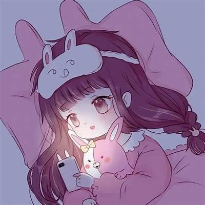 甜美动漫风格的女主播头像设计，展现糖心风格与魅力。